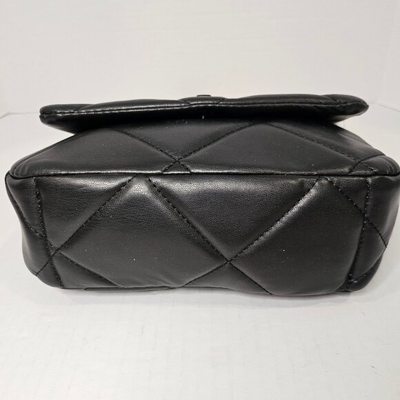 Gilda Paris Black Soft Quilted Studded Messenger Bag/Crossbody NWT - Picture 8 of 13